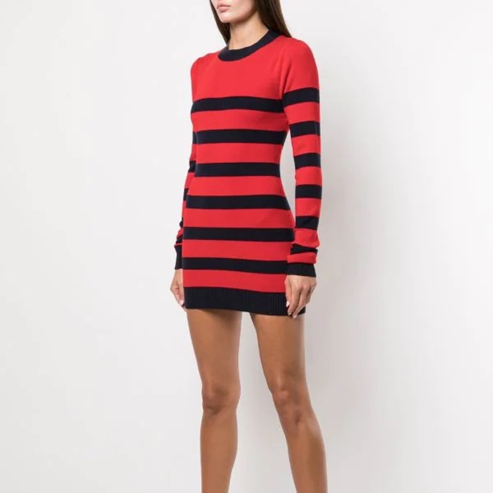 NWT Monse striped cut-out knit dress
